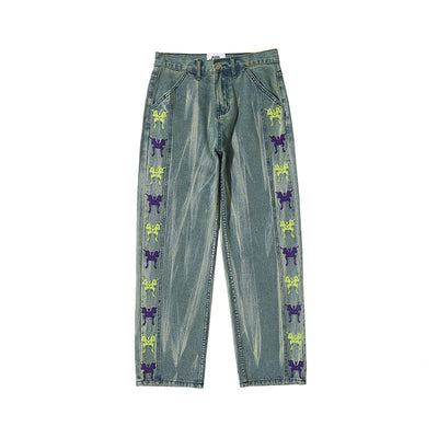 Pantalones Jeans Rectos Anchos con Lavado Relajado para Hombre - Image 10