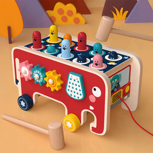 Banco de Martilleo Montessori con Autobús Musical - Juguete Educativo de Madera para Niños - Image 2
