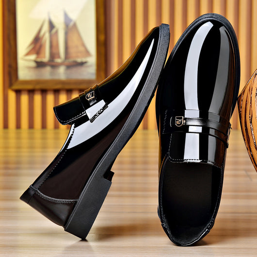 Zapatos de Cuero Elegantes con Diseño Slip-On Espejo
