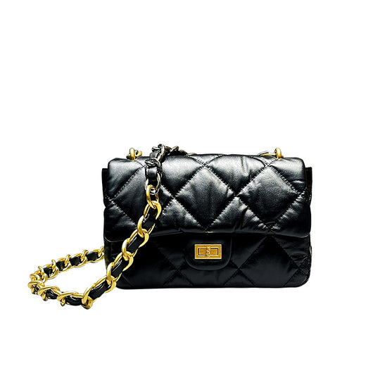 Bolso Bandolera de Cuero Premium con Cadena y Diseño Asimétrico - Image 11