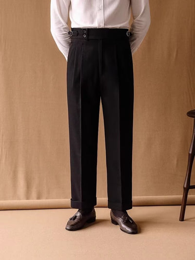 Pantalones de Invierno Rectos Cintura Alta para Hombre con Hebillas Parisinas - Image 32
