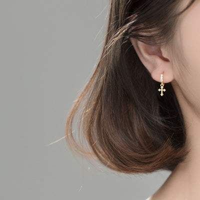 Aretes Cruzados Brillantes de Temperamento Dulce - Image 6