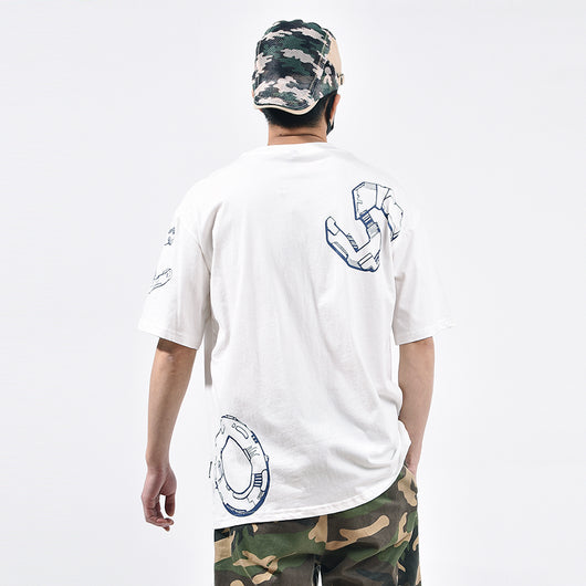 Camiseta de Algodón con Letras 3D Irregulares Estampadas - Image 5