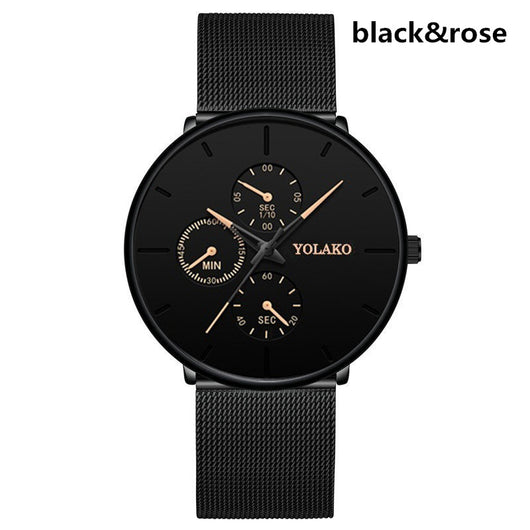 Reloj de Hombre Elegante con Correa de Malla Metálica y Tres Esferas - Image 11