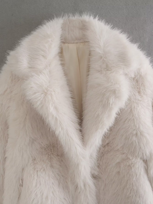 Abrigo de Pelaje Suelto Largo Elegante para Mujer - Image 19