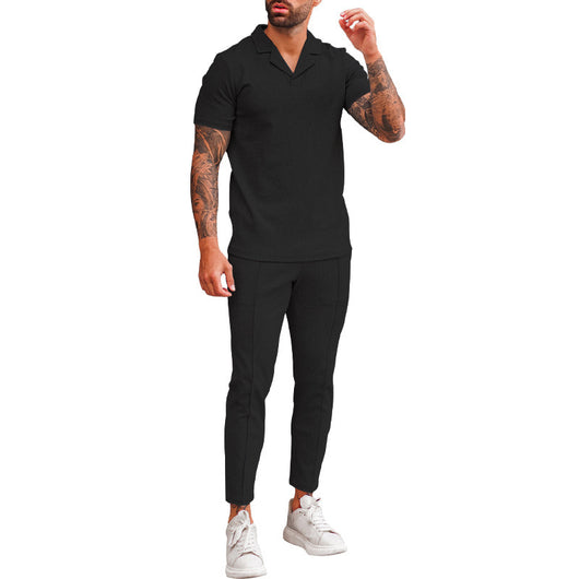 Traje Casual de Dos Piezas con Camisa Cuello V y Pantalón Corto - Image 13