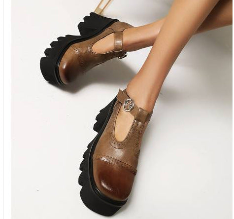 Zapatos Casuales para Mujer con Hebilla y Suela Gruesa