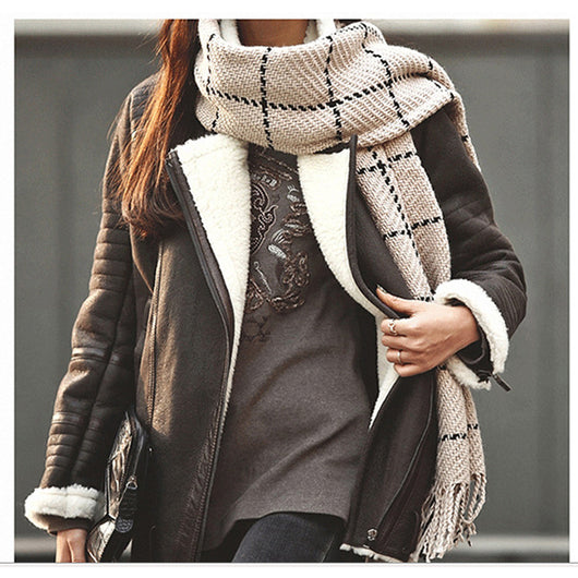 Bufanda Cuadros Británica Gruesa Abrigo Invierno Hombre Mujer Versátil - Image 2