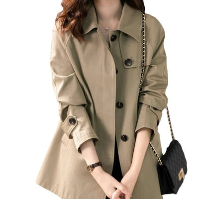 Gabardina Corta Estilo Británico Texturizada para Primavera y Otoño - Image 4