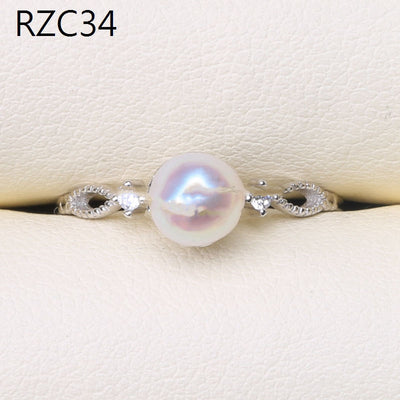 Anillo de Perla Barroca Natural Diseño Luna Platino - Image 69