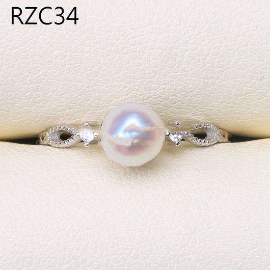 Anillo de Perla Barroca Natural Diseño Luna Platino - Image 69
