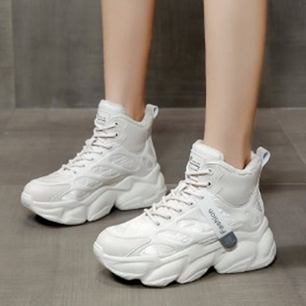Botines de Terciopelo para Mujer con Caña Interior Elevada