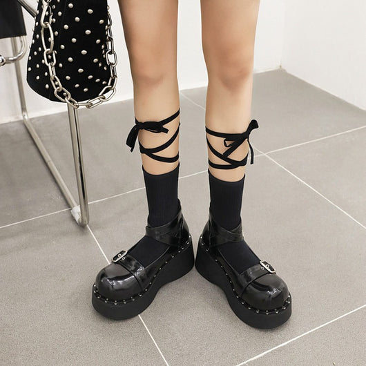 Zapatos Retro Otoñal con Suela Gruesa para Mujer Talla Grande - Image 5
