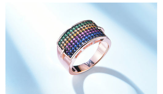 Anillo de Plata 925 con Gemas Arcoíris - Diseño Personalidad - Image 9