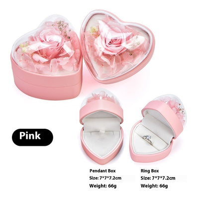 Anillos y Colgantes de Rosas Preservadas para San Valentín con Caja de Almacenamiento - Image 6