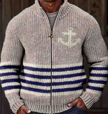 Chaqueta Suelta con Cuello de Pie y Cierre de Cremallera para Hombre - Image 14