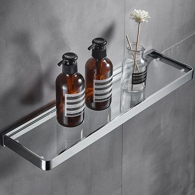 Organizador de Baño con Bandeja de Vidrio y Detalles en Cobre