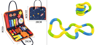 Tablero Educativo Sensorial con Actividades de Abotonado y Vestimenta para Bebés - Image 28