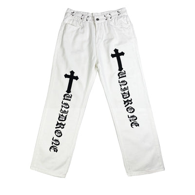 Pantalones Rectos Blancos con Estampado High Street para Mujer - Image 9