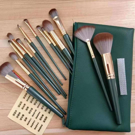 Set de 14 Brochas de Maquillaje Cloud Verde - Súper Suaves