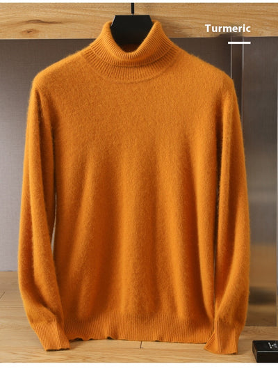 Suéter Pullover de Cuello Alto Holgado en Visón para Hombre - Invierno - Image 25