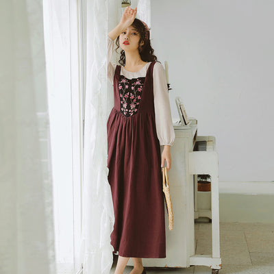Vestido Hada Pastoril de Manga Larga Estilo Vintage - Image 11