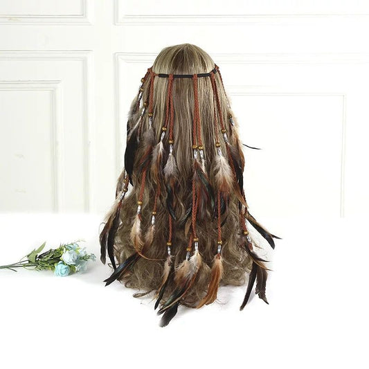 Diadema Boho de Plumas para Mujer - Adorno para el Cabello - Image 2