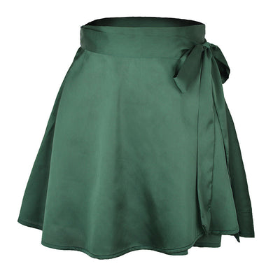Falda Corta de Cintura Alta en Satén Chiffon - Diseño A-Line Elegante para Mujer - Image 12