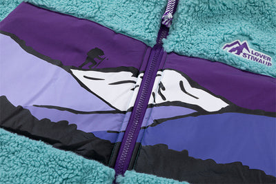 Abrigo de Polar Berber Patchwork Contraste de Colores para Hombre - Image 5