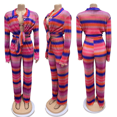 Traje de Pantalón Plisado Estampado con Stretch para Mujer - Image 16