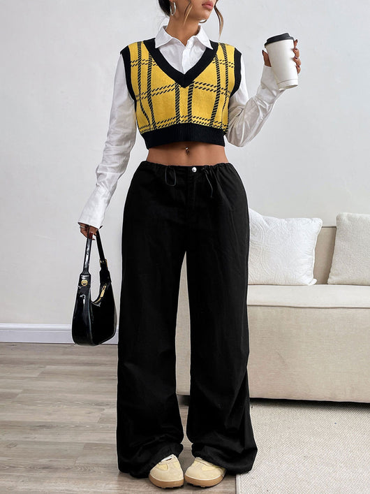 Chaleco Cuadrillé Escote V para Mujer - Image 17