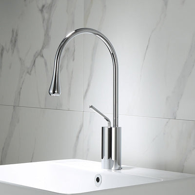 Grifo de Lavabo Giratorio en Cobre Dorado con Diseño Gota de Agua - Image 15