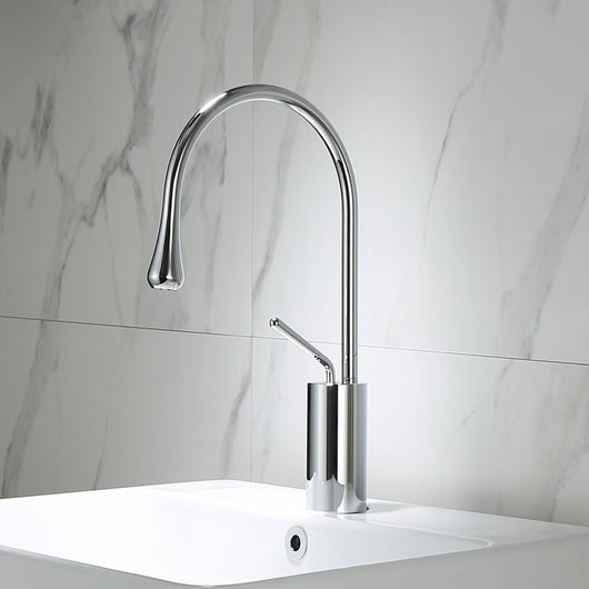 Grifo de Lavabo Giratorio en Cobre Dorado con Diseño Gota de Agua - Image 15