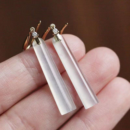 Aretes de Plata S925 Diseño Hielo Blanco Minimalista - Image 3