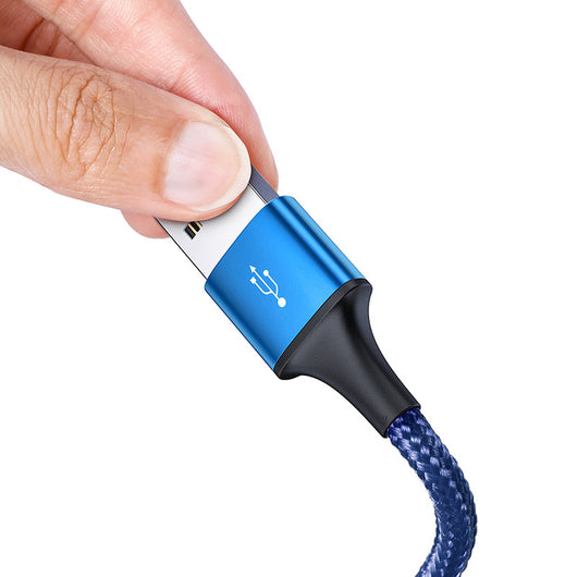 Cable 3 en 1 Rapid Series - iPhone, Android y USB-C Azul Oscuro - Image 6