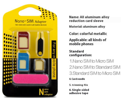 Adaptador de SIM de Aluminio - Set de 5 Piezas Convertidor Nano a Micro SIM - Image 9