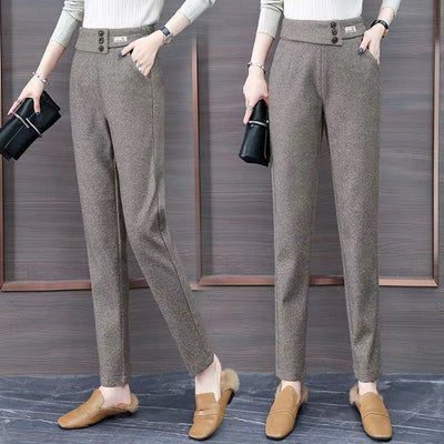 Pantalones de Lana Espiga para Mujer - Otoño e Invierno - Image 11