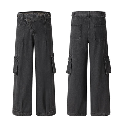 Jeans de Trabajo Oversize con Abertura Oblicua Retro Deconstruido - Image 5