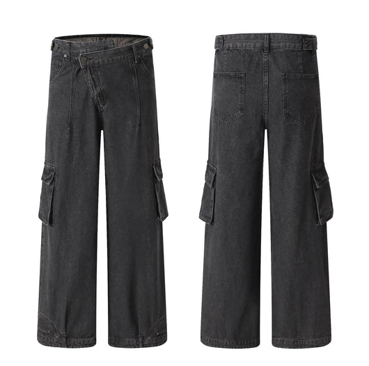 Jeans de Trabajo Oversize con Abertura Oblicua Retro Deconstruido - Image 5