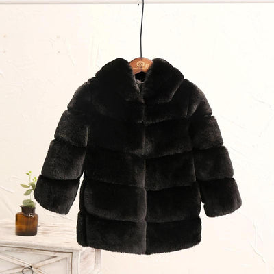 Abrigo Acolchado Infantil Imitación Piel de Conejo - Chaqueta Cálida para Niñas - Image 12
