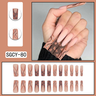 Uñas Postizas Degradado Floral con Efecto Espejo Electroplatado - Image 10