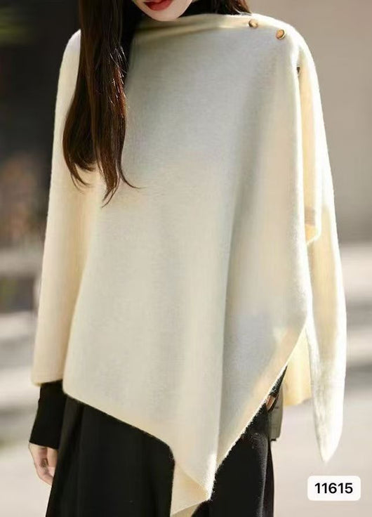 Poncho Capa Tejida Suelta para Mujer - Diseño Liso y Versátil - Image 9