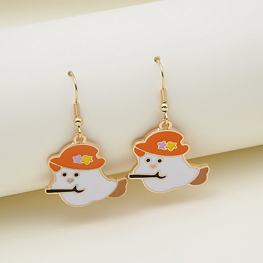 Aretes Halloween Calabaza Goteo de Aceite Aleación Joyería Espeluznante