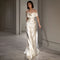 Vestido de Novia Blanco Francés con Hombros Descubiertos