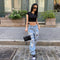 Jeans Mujer Otoño Azul Clásico con Toque Picante