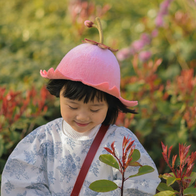 Gorro de Lana Fieltro Flor de Cerezo Hecho a Mano para Bebés y Niños - Image 10