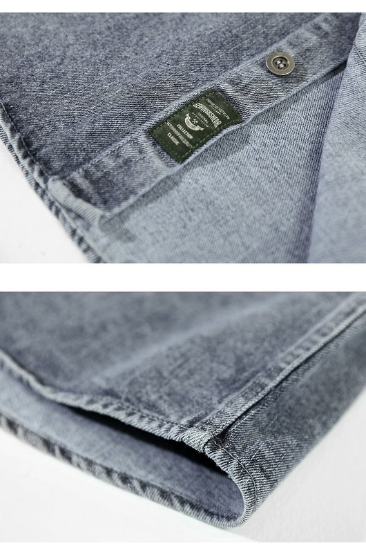 Camisa Denim Holgada con Hombros Caídos para Hombre - Image 10