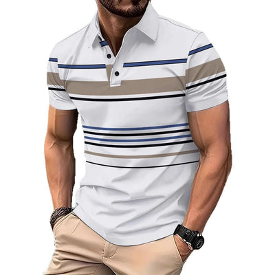 Camiseta Manga Corta a Rayas para Hombre - Estilo Business Casual - Image 5