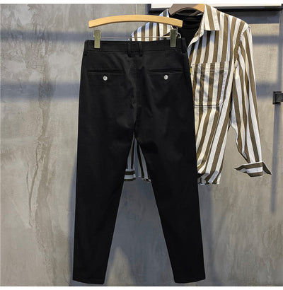 Pantalones Retro Estilo Coreano Ajustados de Algodón Versátil - Image 29