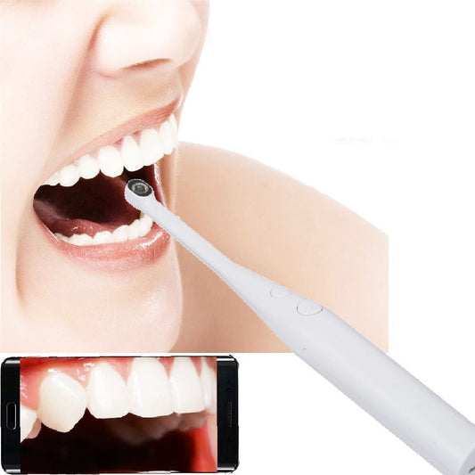 Dark gray HD USB visual dental appliance with camera tip and control buttons, connected to a USB-A plug.